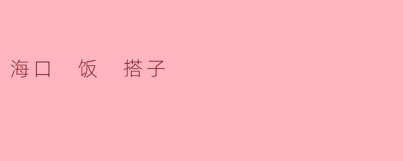 海口 饭 搭子